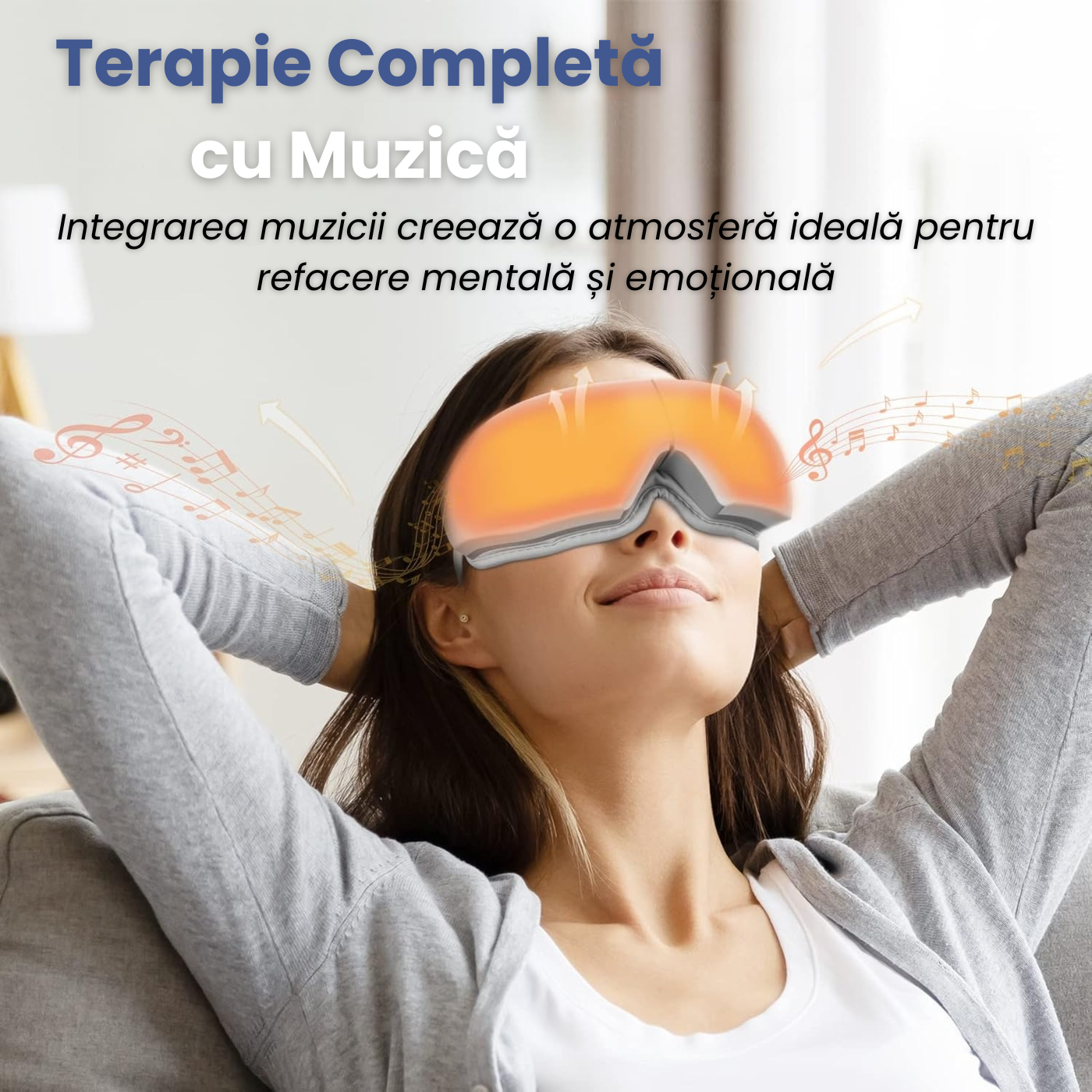 Aparat de Masaj pentru Ochi cu Presiune de Aer, Vibratii si Muzica Relaxanta