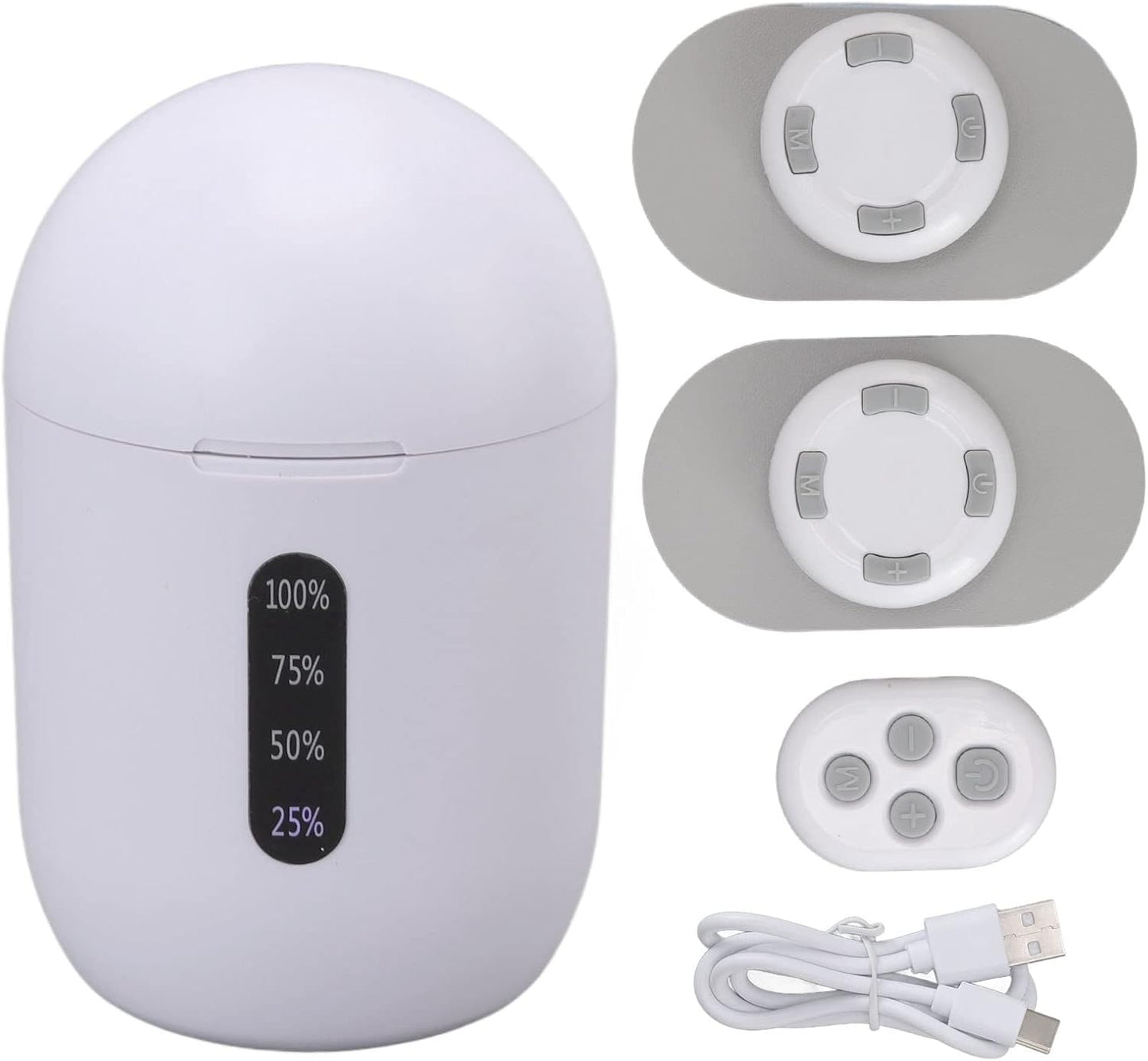 Aparat TENS Wireless pentru Masaj și Electrostimulare Musculară, Portabil – 6 Programe, 16 Niveluri Intensitate, Reîncărcabil cu Telecomandă